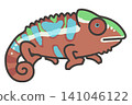 Cute panther chameleon illustration 141046122