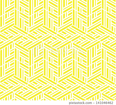 Abstract geometric pattern. A seamless vector background. White and yellow ornament. Graphic modern pattern. Simple lattice graphic design Abstract geometric pattern. A seamless vector background. White and yellow ornament. Graphic modern pattern. Simple lattice graphic design 141046462