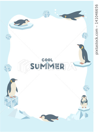 Penguin Summer Banner Illustration - Summer Material - Summer Frame - Background - Flat Design - Illustration with Copy Space Penguin Summer Banner Illustration - Summer Material - Summer Frame - Background - Flat Design - Illustration with Copy Space 141046656