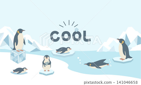 Penguin Summer Banner Illustration - Summer Material - Summer Frame - Background - Flat Design - Illustration with Copy Space Penguin Summer Banner Illustration - Summer Material - Summer Frame - Background - Flat Design - Illustration with Copy Space 141046658