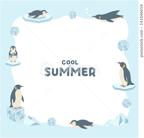 企鵝夏季橫幅插畫 - 夏季素材 - 夏季邊框 - 背景 - 扁平化設計 - 帶留白空間的插畫 企鵝夏季橫幅插畫 - 夏季素材 - 夏季邊框 - 背景 - 扁平化設計 - 帶留白空間的插畫 141046659