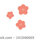 Cute plum blossom New Year's greeting card material 141046669