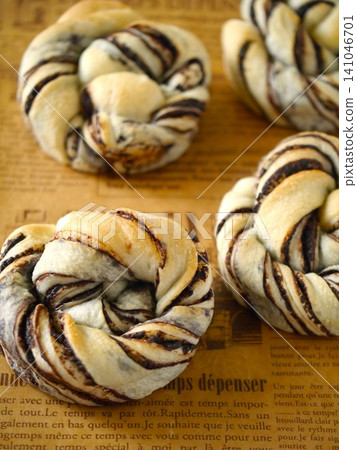 White chocolate bread with English lettering background White chocolate bread with English lettering background 141046701