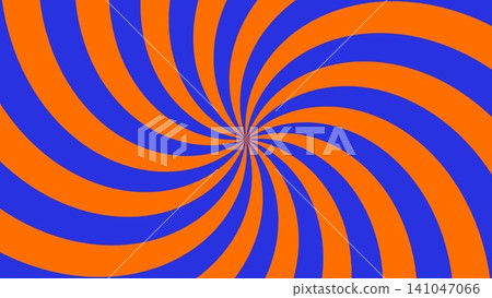 Orange and blue psychedelic swirling background material (retro pop) Blue Horizontal 141047066