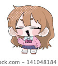 Miniature illustration of a female student (cute and relaxed) 141048184