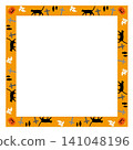 Halloween-themed square frame, orange 141048196