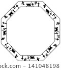 Halloween Monochrome Frame Series - Octagonal Frame 141048198