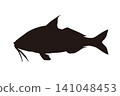 Silhouette illustration of an old man on a white background 141048453