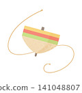 Cute spinning top New Year's card material 141048807