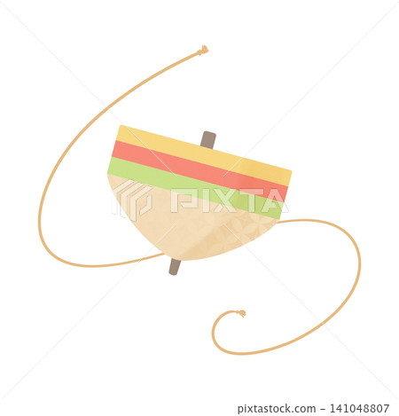 Cute spinning top New Year's card material Cute spinning top New Year's card material 141048807
