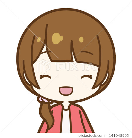 一個微笑的女孩,綁著鬆散的側馬尾(無背景) 一個微笑的女孩,綁著鬆散的側馬尾(無背景) 141048905