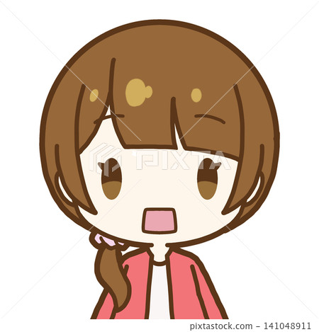 A surprised girl with loose side ponytails (no background) A surprised girl with loose side ponytails (no background) 141048911