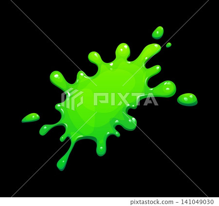 Slime blob with green toxic goo splash or slimy vomit drips of cartoon radioactive liquid. Green slime blob or gooey mucus glue, plasticine and poison of sticky splash drops of zombie snot phlegm Slime blob with green toxic goo splash or slimy vomit drips of cartoon radioactive liquid. Green slime blob or gooey mucus glue, plasticine and poison of sticky splash drops of zombie snot phlegm 141049030