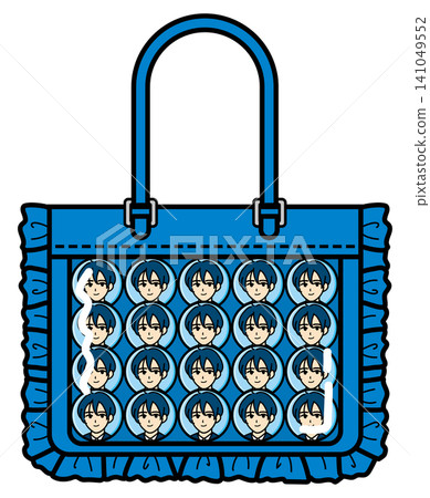 <Fan Activities> Large Ita-Bag with 20 Male Character Pin Badges (Blue) <Fan Activities> Large Ita-Bag with 20 Male Character Pin Badges (Blue) 141049552