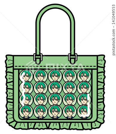 <Fan Activities> Large Ita-Bag with 20 Male Character Pin Badges (Green) <Fan Activities> Large Ita-Bag with 20 Male Character Pin Badges (Green) 141049553