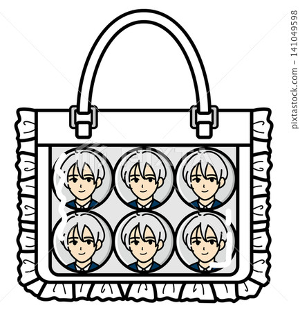 <Fan Activities> Small Ita Bag with 6 Male Pin Badges (White) <Fan Activities> Small Ita Bag with 6 Male Pin Badges (White) 141049598