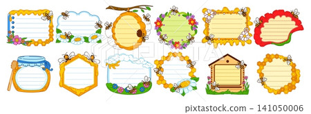 Honey and beekeeping kids memo note with bees and honey frames. Cute honeycombs, flowers and hive kids notebook paper frames, diary and school planner pages with honey jar and beehive border memo note Honey and beekeeping kids memo note with bees and honey frames. Cute honeycombs, flowers and hive kids notebook paper frames, diary and school planner pages with honey jar and beehive border memo note 141050006
