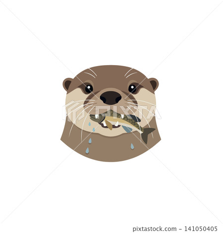 Vsai otter animal catching and eating fish prey Vsai otter animal catching and eating fish prey 141050405