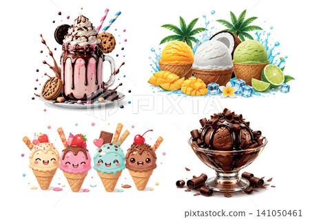 Vsai delicious ice creams, milkshakes, and sweet dessert collection Vsai delicious ice creams, milkshakes, and sweet dessert collection 141050461