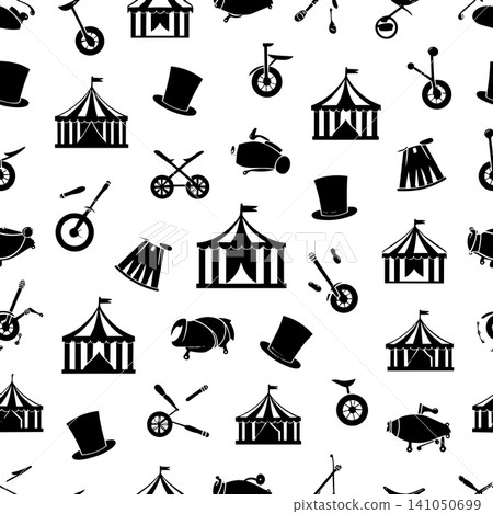 Seamless pattern of cartoon animals silhouettes for background Seamless pattern of cartoon animals silhouettes for background 141050699