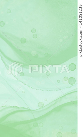 Mint green silk wave pattern and bubble cluster background Mint green silk wave pattern and bubble cluster background 141051239