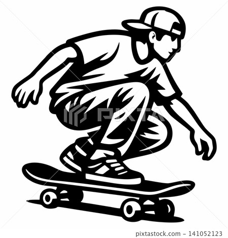 Vector illustration of a skateboarder Vector illustration of a skateboarder 141052123