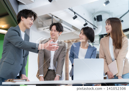 Engineers having a meeting in the office Engineers having a meeting in the office 141052306