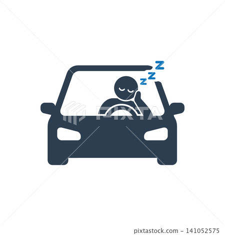 Drowsy Driving Fatigue Danger Icon Drowsy Driving Fatigue Danger Icon 141052575