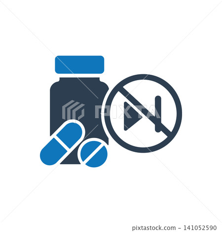 Skipping Prescribed Medication Medical Icon Skipping Prescribed Medication Medical Icon 141052590