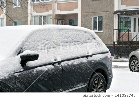 Winter. Car in the snow. 141052745