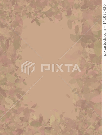 Abstract beige frame made of leaves. Hand painted watercolor and brush texture, botanical leaves. Abstract beige frame made of leaves. Hand painted watercolor and brush texture, botanical leaves. 141053420