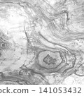 Wavy circular pattern from a slice of wood. Monochrome fractal. 141053432
