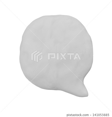 一個用黏土製作的完美圓形3DCG對話框。一個帶有邊框的可愛印章圖示。兒童裝飾品。 一個用黏土製作的完美圓形3DCG對話框。一個帶有邊框的可愛印章圖示。兒童裝飾品。 141053885