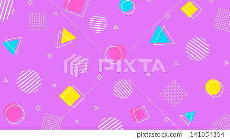 色彩繽紛的幾何可愛流行背景圖案 141054394