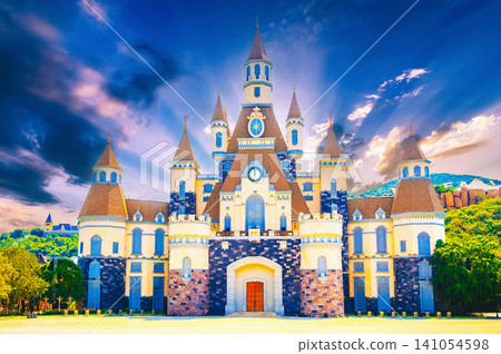 Fabulous beautiful castle at Vinpearl Amusement Park in Nha Trang in Vietnam Fabulous beautiful castle at Vinpearl Amusement Park in Nha Trang in Vietnam 141054598