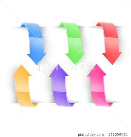 Arrows, decrease or graphic sign for increase, synergy or icon for growth isolated on white background in studio. Change, action or color design for direction with reverse or different repeat pattern Arrows, decrease or graphic sign for increase, synergy or icon for growth isolated on white background in studio. Change, action or color design for direction with reverse or different repeat pattern 141054681