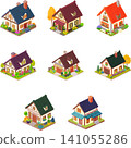 This is an illustration set featuring cute miniature-style houses. 141055286