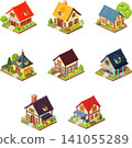 This is an illustration set featuring cute miniature-style houses. 141055289