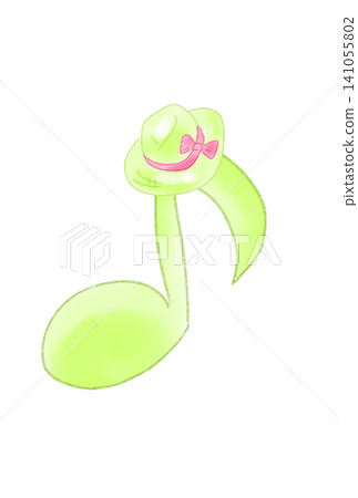 Musical notes with straw hats Musical notes with straw hats 141055802