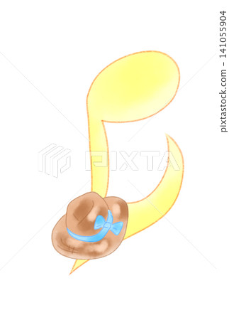 Musical notes with straw hats 141055904
