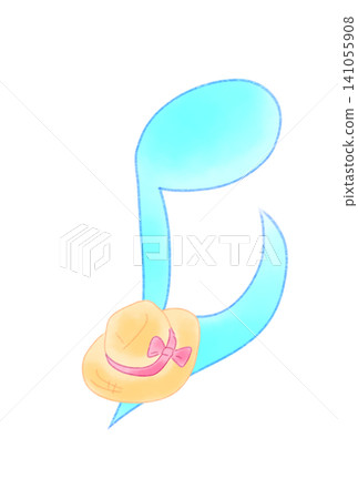 Musical notes with straw hats 141055908