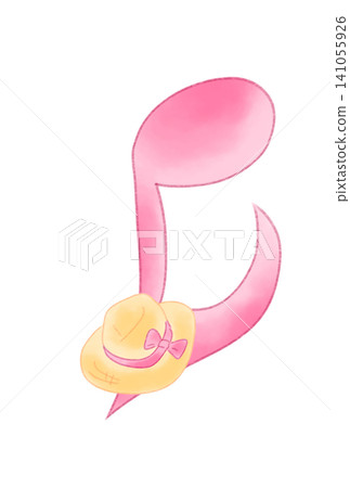 Musical notes with straw hats Musical notes with straw hats 141055926