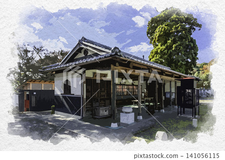 Watercolor style painting of Hokaiin Temple, Yakuyoke Daishi (a temple dedicated to warding off evil), Okayama City, Okayama Prefecture Watercolor style painting of Hokaiin Temple, Yakuyoke Daishi (a temple dedicated to warding off evil), Okayama City, Okayama Prefecture 141056115
