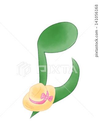 Musical notes with straw hats Musical notes with straw hats 141056168