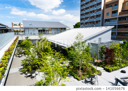 View from the 3rd floor of Forest Square Sengawa, on a clear spring day in Sengawa-cho, Chofu City, Tokyo. View from the 3rd floor of Forest Square Sengawa, on a clear spring day in Sengawa-cho, Chofu City, Tokyo. 141056676