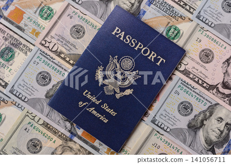 US passport for travelling, flying and doing business. USA document, id US passport for travelling, flying and doing business. USA document, id 141056711
