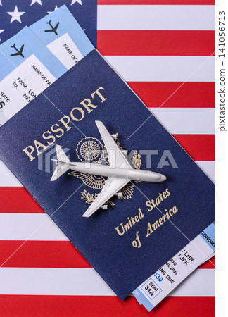 US passport for travelling, flying and doing business. USA document, id US passport for travelling, flying and doing business. USA document, id 141056713