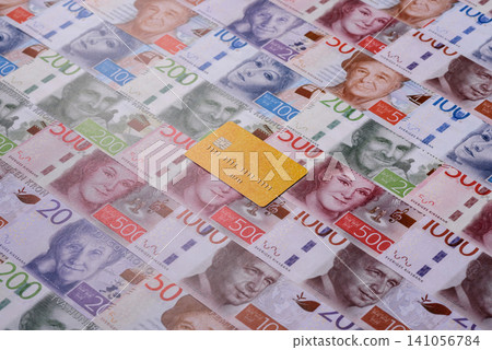 A credit card for contactless cashless payments via a terminal or online. A credit card A credit card for contactless cashless payments via a terminal or online. A credit card 141056784