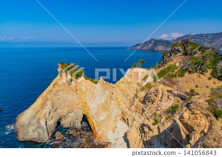 [Shizuoka Prefecture] Mount Fuji beyond the coastline of Koganezaki in West Izu 141056843