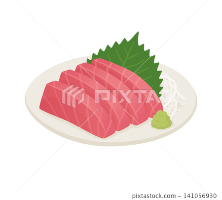 鮪魚刺身,平面插圖 鮪魚刺身,平面插圖 141056930